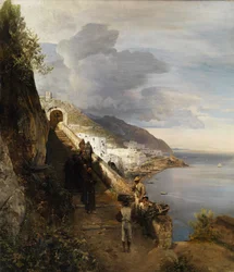 Die Küste von Amalfi mit der Treppe zum Kapuzinerkloster